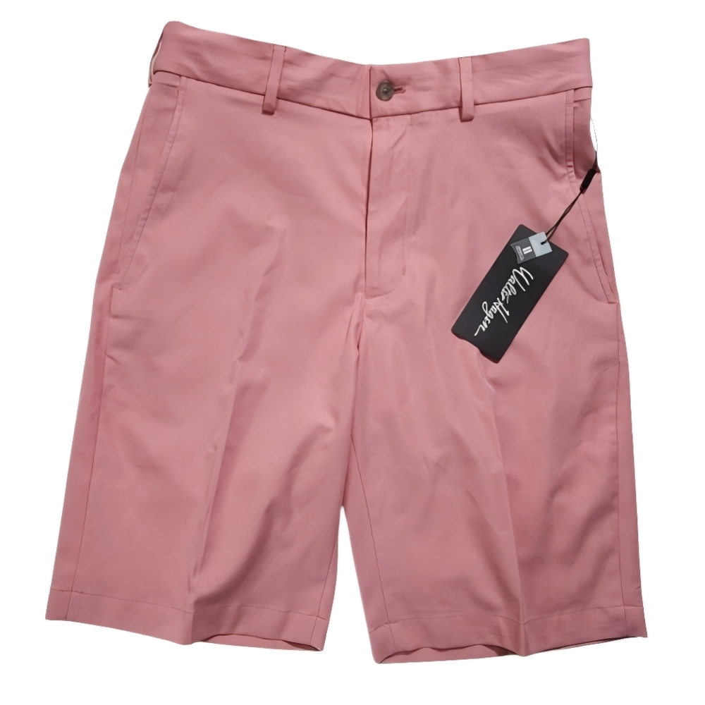 NWT Walter Hagen Men's Golf Shorts W 30" Inseam 10" Brilliant Pink Flat Front.